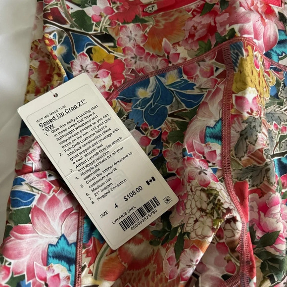 🆕🌸 Lululemon Seawheeze 2018 Speed Up Crop 21” Floral Cherry Blossom - Picture 3 of 7